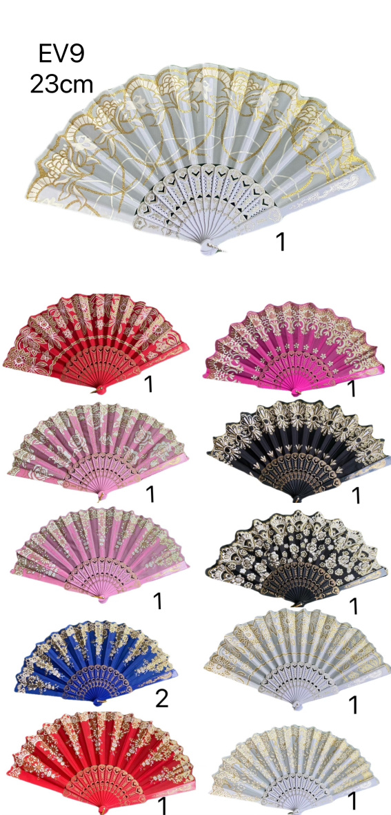 Wholesaler Mac Moda - printed fan with plastic handle