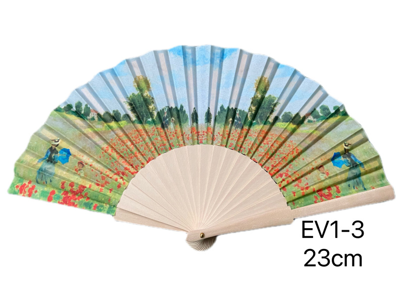 Wholesaler Mac Moda - printed fan with plastic handle