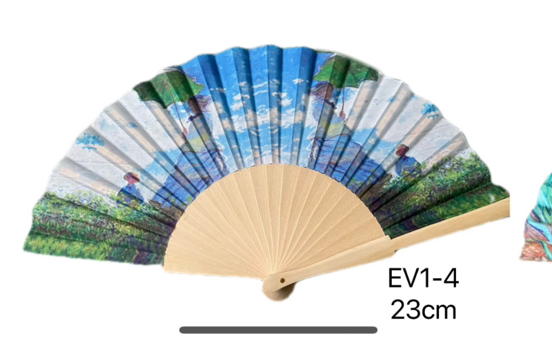 Wholesaler Mac Moda - printed fan with plastic handle