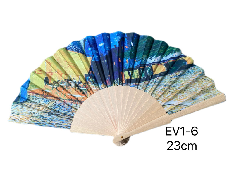 Wholesaler Mac Moda - printed fan with plastic handle