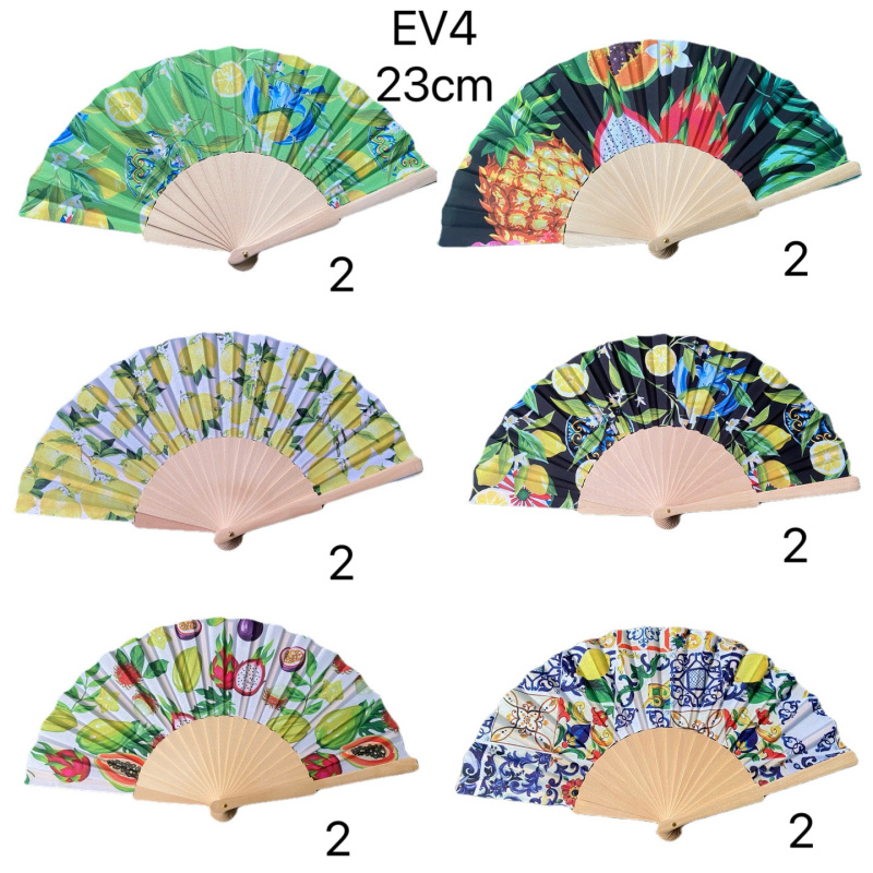 Wholesaler Mac Moda - printed fan with plastic handle