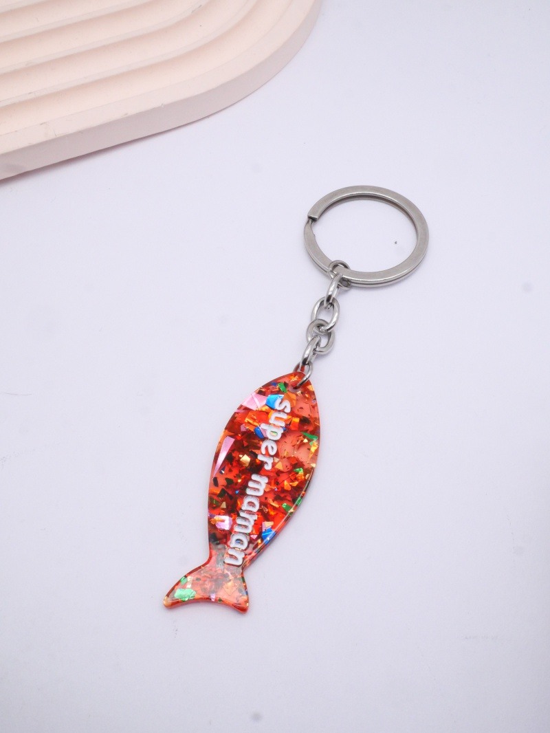 Wholesaler MIMIKO - Fish keychain with 'Super Mom' message