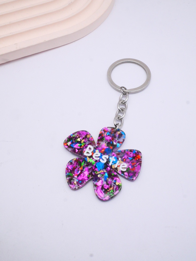 Wholesaler MIMIKO - Flower keychain with Bestie message