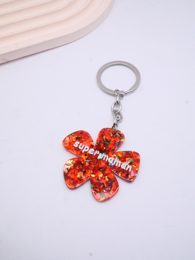 Wholesaler MIMIKO - Flower keychain with 'Super Mom' message