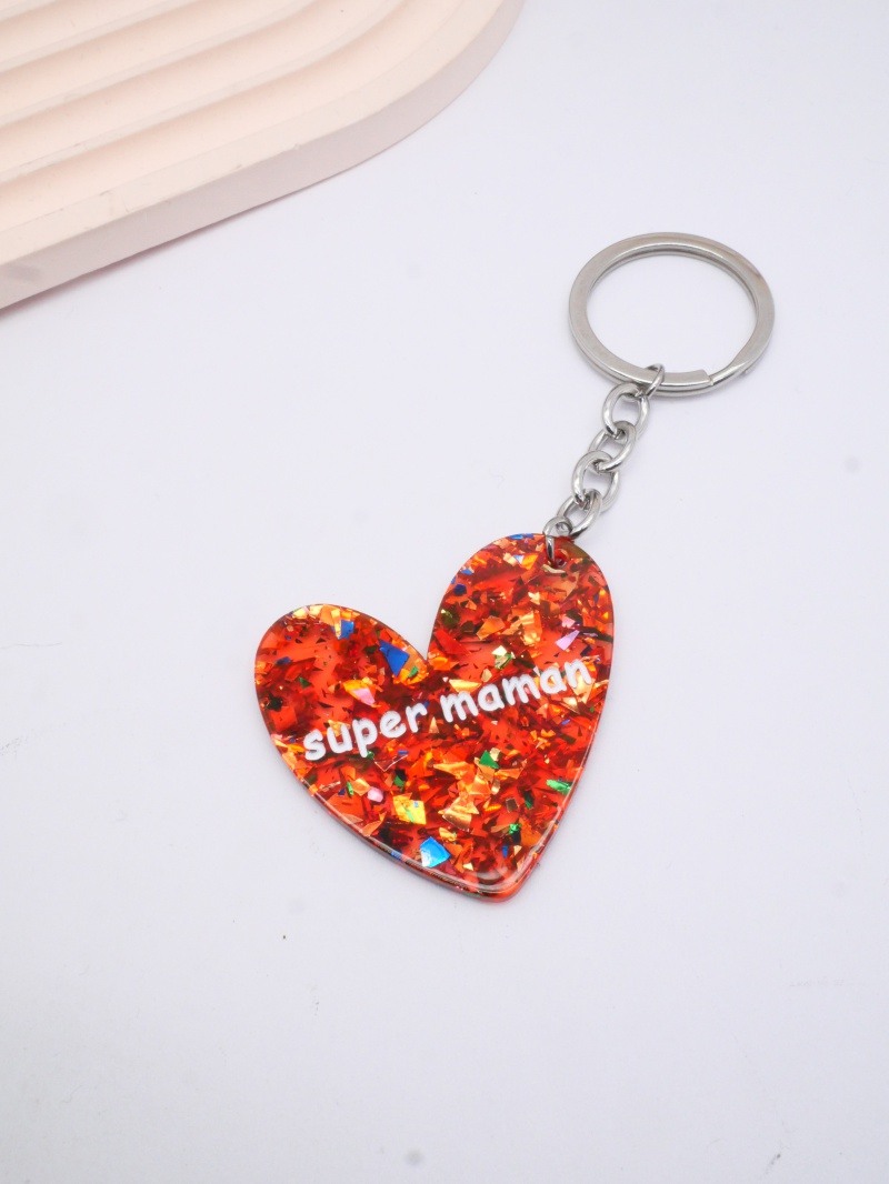 Wholesaler MIMIKO - Heart keychain with 'Super Mom' message