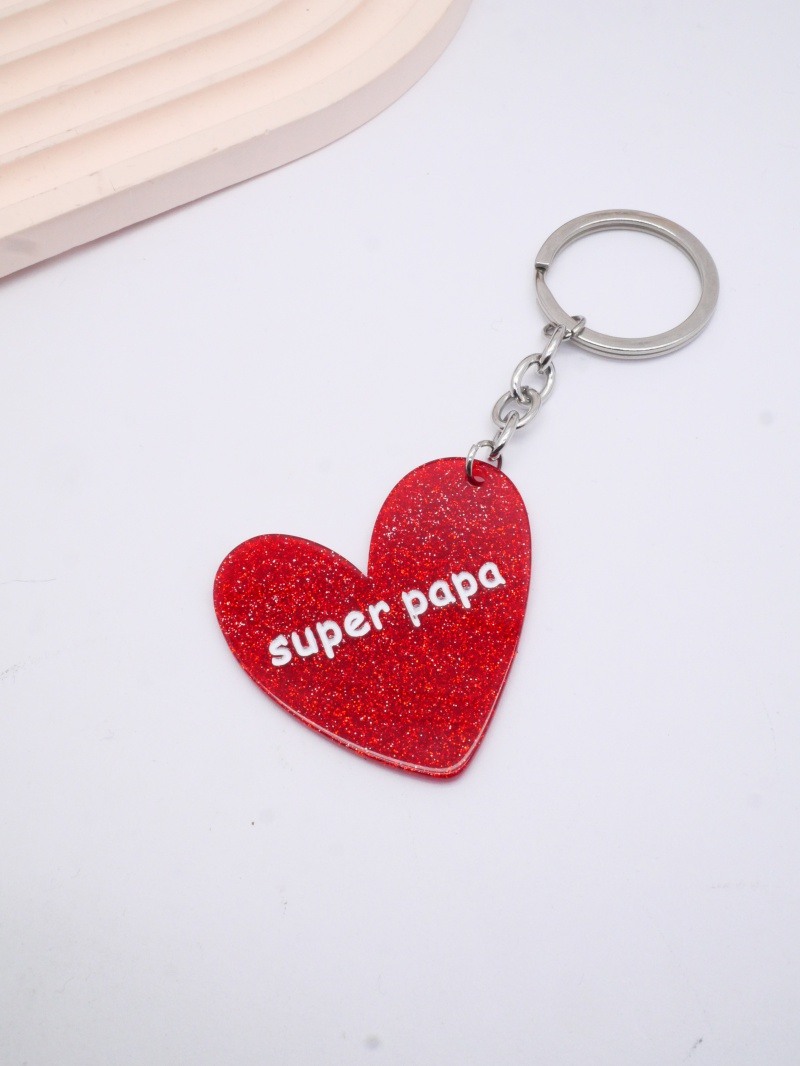 Wholesaler MIMIKO - Heart keychain with 'Super Dad' message