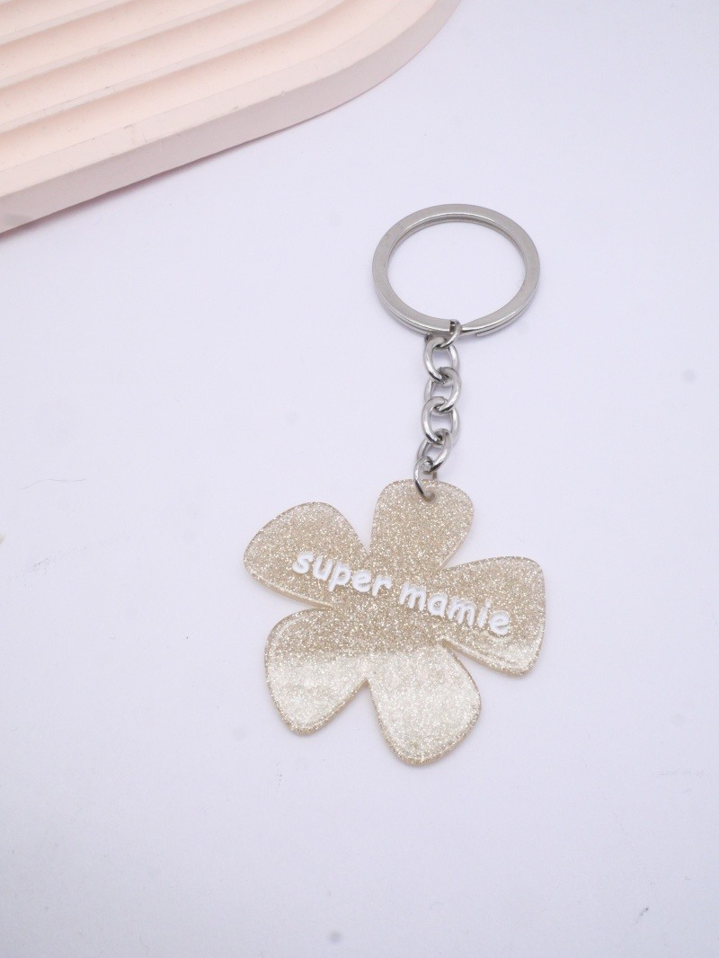 Wholesaler MIMIKO - Flower keychain with 'Super Grandma' message