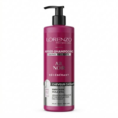 Grossiste NEKAN SUPERTRADER - 500ml Lorenzo Professional - Ail Noir - Aprés-Shampooing Cheveux Cassants Grossiste NEKAN SUPERTRADER - 500ml Lorenzo Professional - Ail Noir - Aprés-Shampooing Cheveux Cassants