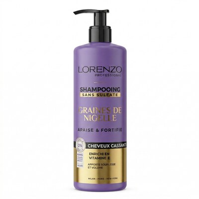 Grossiste NEKAN SUPERTRADER - 500ml Lorenzo Professional - Huile de Graines de Nigelle - Shampooing Sans Sulfate cheveux cassants Grossiste NEKAN SUPERTRADER - 500ml Lorenzo Professional - Huile de Graines de Nigelle - Shampooing Sans Sulfate cheveux cassants