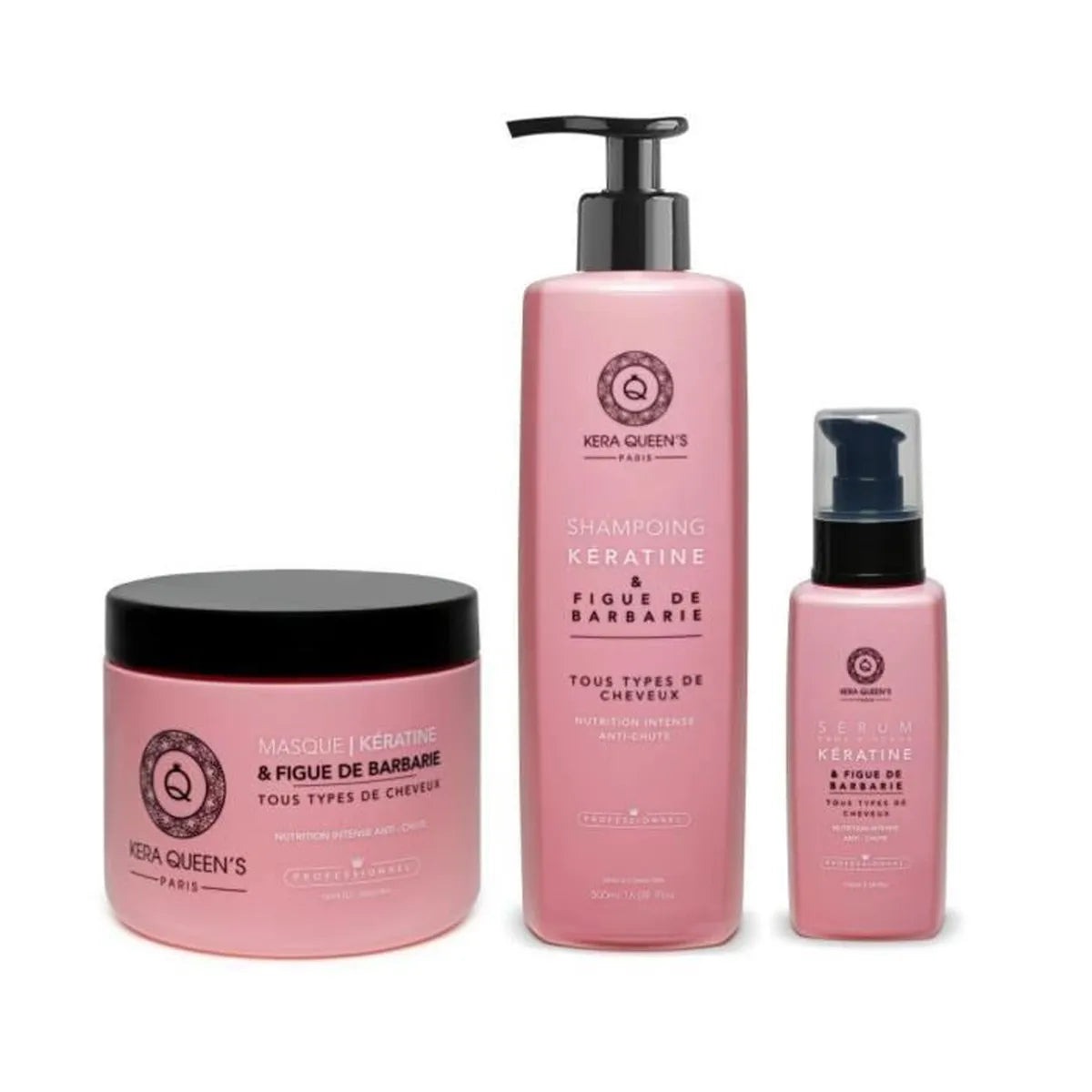 Grossiste NEKAN SUPERTRADER - Kera Queen's - Trio Figue de Barbarie et Kératine - Shampoing 500ml + Masque 500ml + Sérum 100ml Grossiste NEKAN SUPERTRADER - Kera Queen's - Trio Figue de Barbarie et Kératine - Shampoing 500ml + Masque 500ml + Sérum 100ml