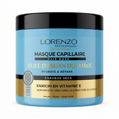 Grossiste NEKAN SUPERTRADER - 500ml Lorenzo Professional - Masque Capillaire a l'Huile d'Argan Du Maroc Grossiste NEKAN SUPERTRADER - 500ml Lorenzo Professional - Masque Capillaire a l'Huile d'Argan Du Maroc