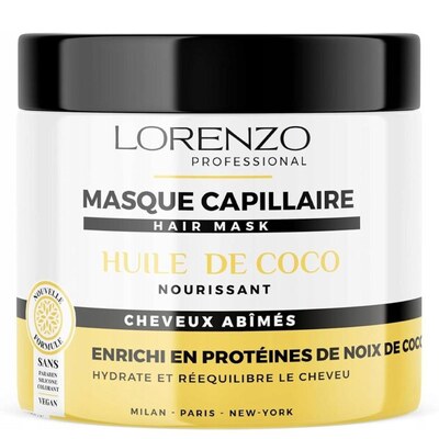 Grossiste NEKAN SUPERTRADER - 500ml Lorenzo Professional - Huile Coco - Masque Capillaire cheveux abîmés Grossiste NEKAN SUPERTRADER - 500ml Lorenzo Professional - Huile Coco - Masque Capillaire cheveux abîmés