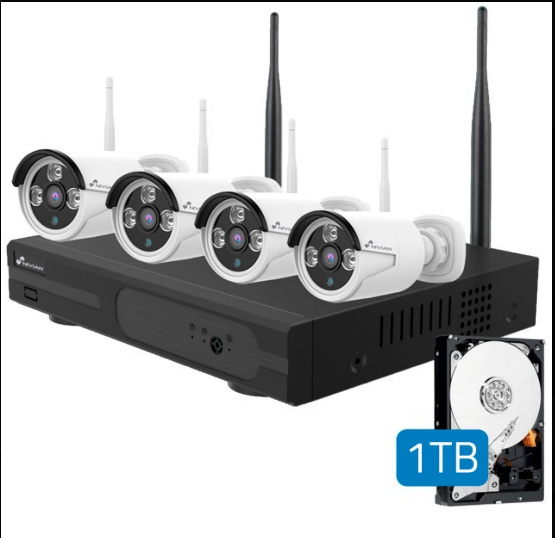 Grossiste Nivian - Nivian WiFi 3Mpx Kit NVR 8ch + 4 Cameras + HDD 1TB
