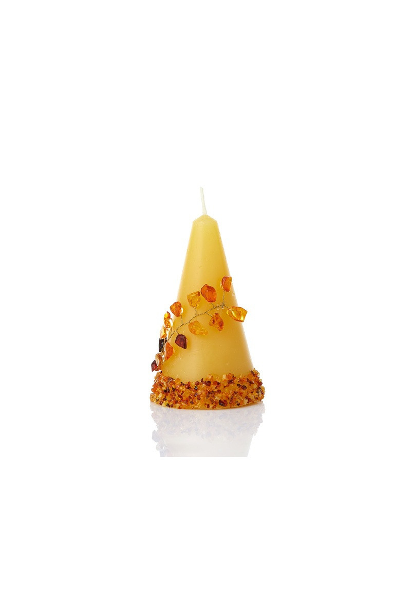 Wholesaler OPALOOK FRANCE - Candle with amber, 10x6 cm - BG02