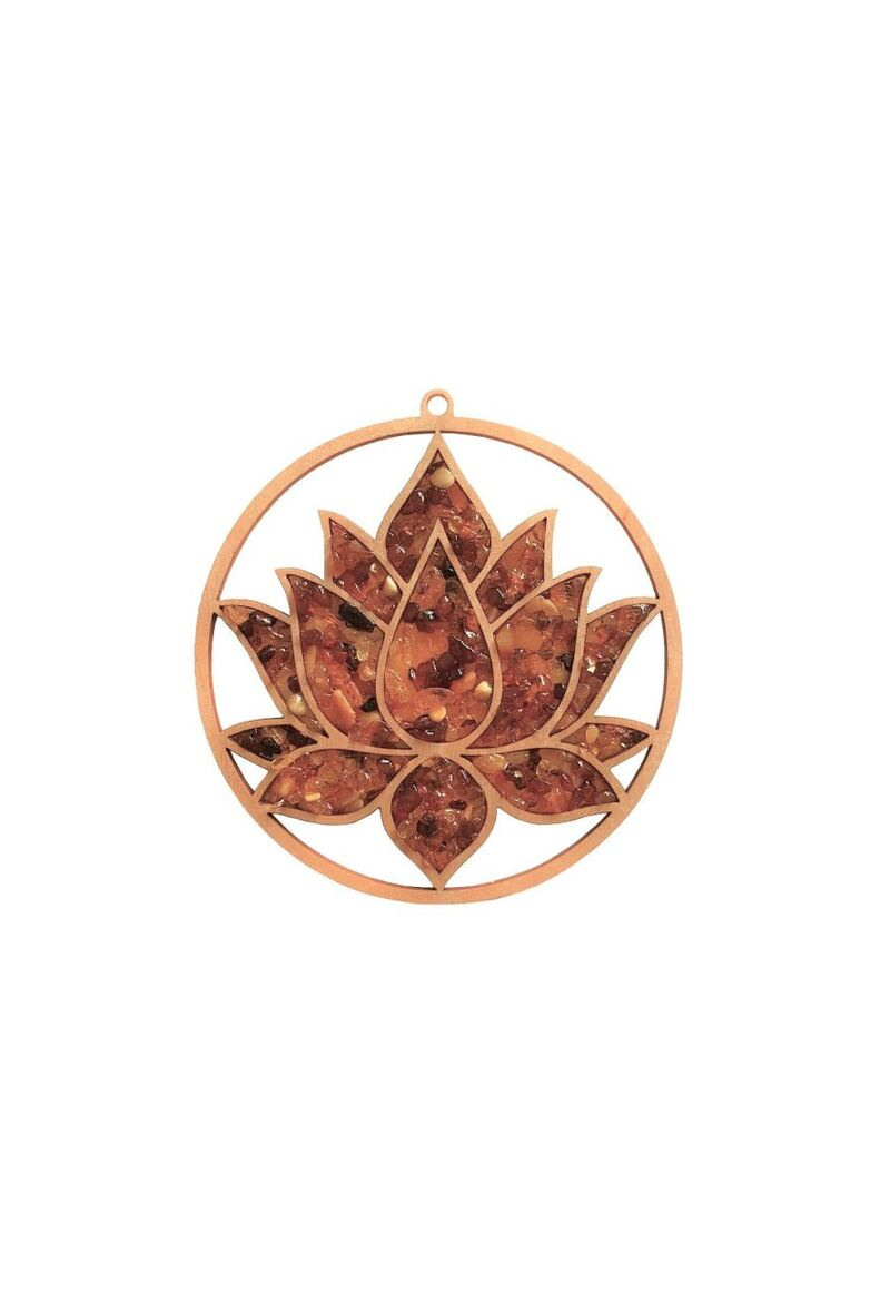 Wholesaler OPALOOK FRANCE - Lotus birch and amber plate and decoration, 11 cm - FLV10
