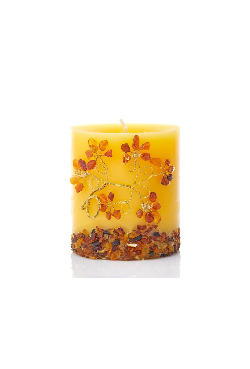 Wholesaler OPALOOK FRANCE - Candle with amber, 9x8 cm - Bg04