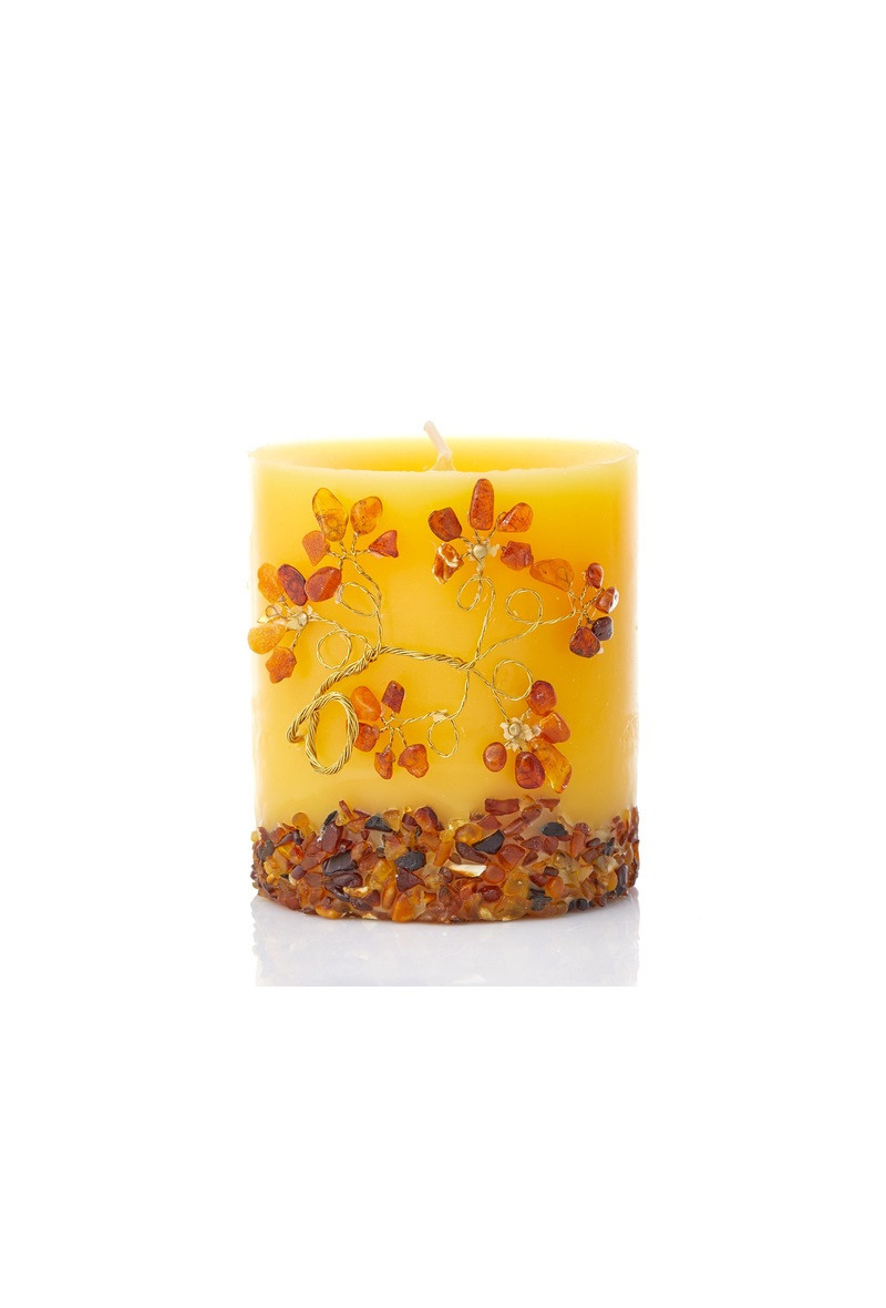 Wholesaler OPALOOK FRANCE - Candle with amber, 9x8 cm - Bg04