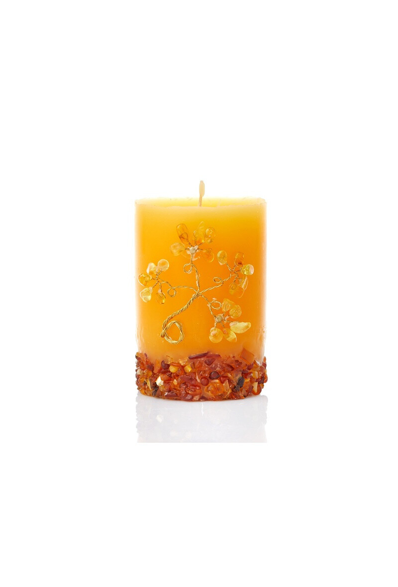 Wholesaler OPALOOK FRANCE - Candle with amber, 8x5 cm - BG03