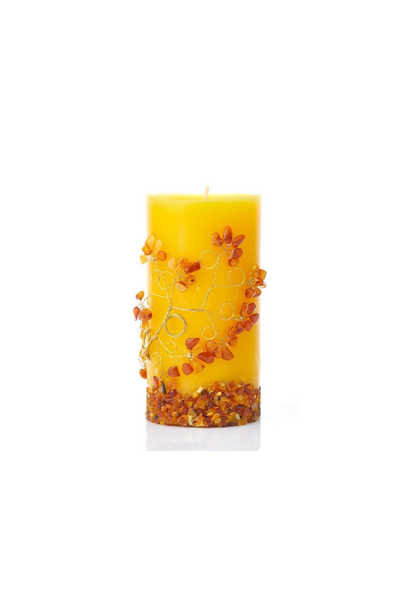 Wholesaler OPALOOK FRANCE - Candle with amber, 15.5x8 cm - BG05