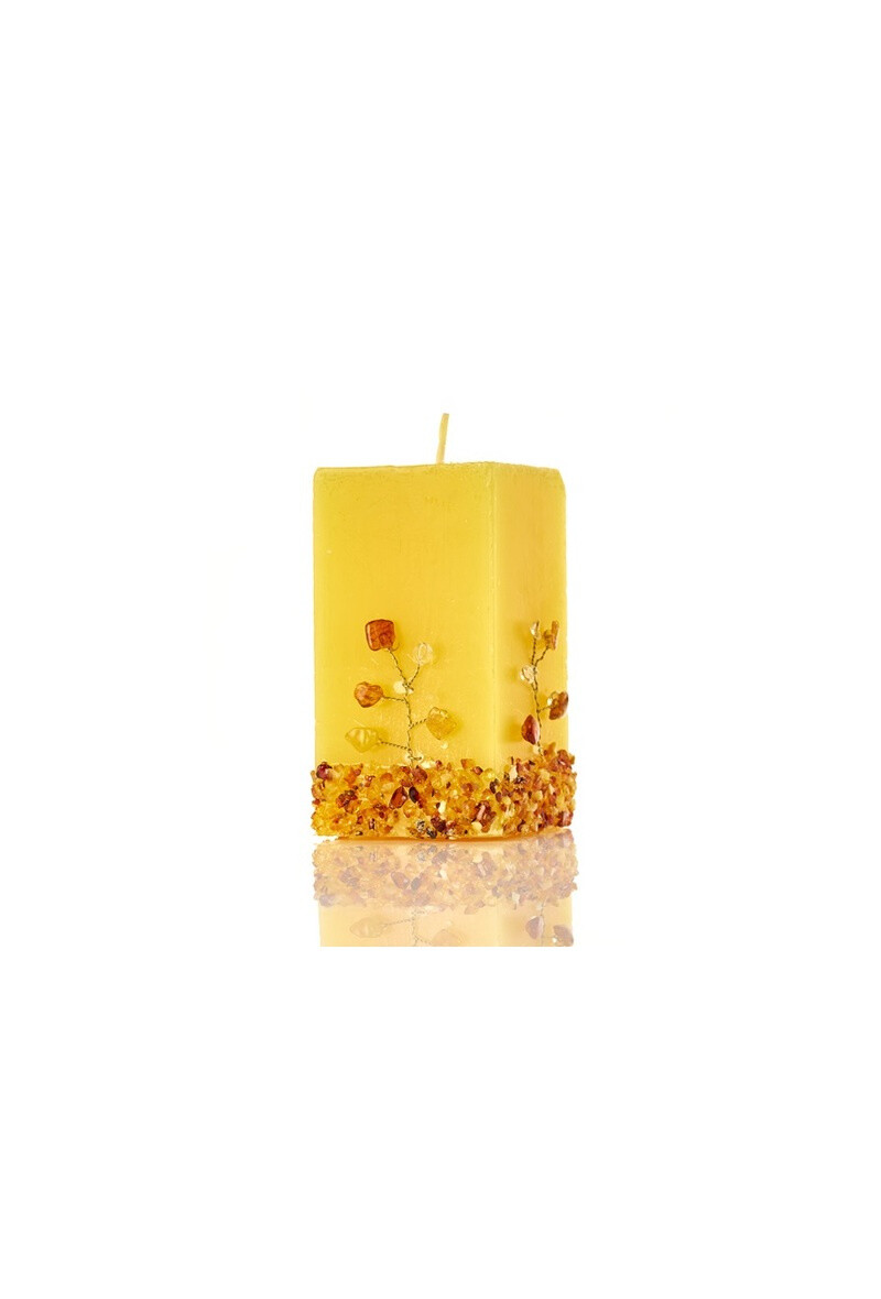 Großhändler OPALOOK FRANCE - Kerze mit einem rechteckigen Bernstein, 4,5 x 4,5 x 8,5 cm - BG09