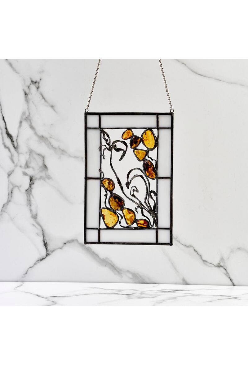 Grossiste OPALOOK FRANCE - Vitrail en ambre et métal, 14×21 cm - SP16