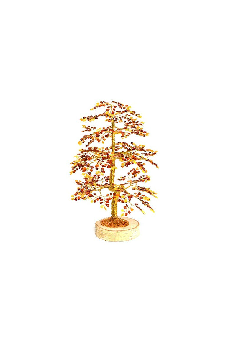 Großhändler OPALOOK FRANCE - Baum des Glücks 40 cm in Bernstein (1008 Blütenblätter) und Birke - Adv6
