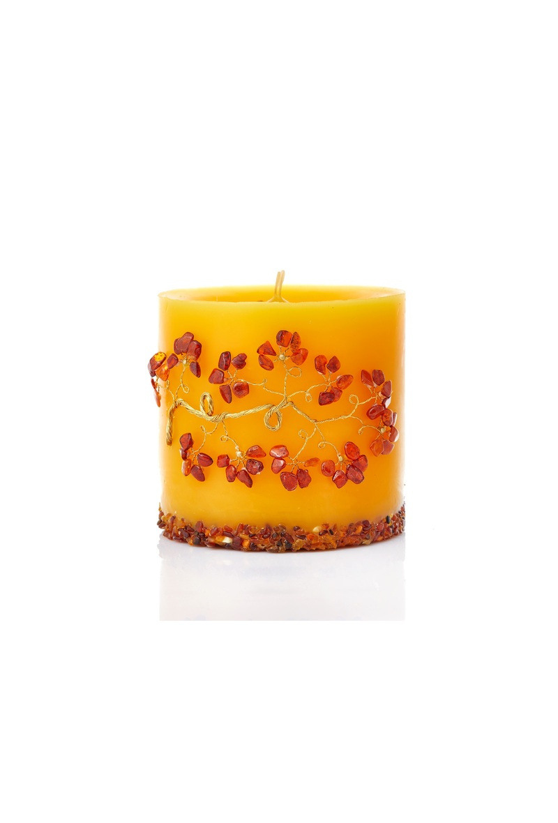 Wholesaler OPALOOK FRANCE - Candle with amber, 10.5x9.5 cm - BG06