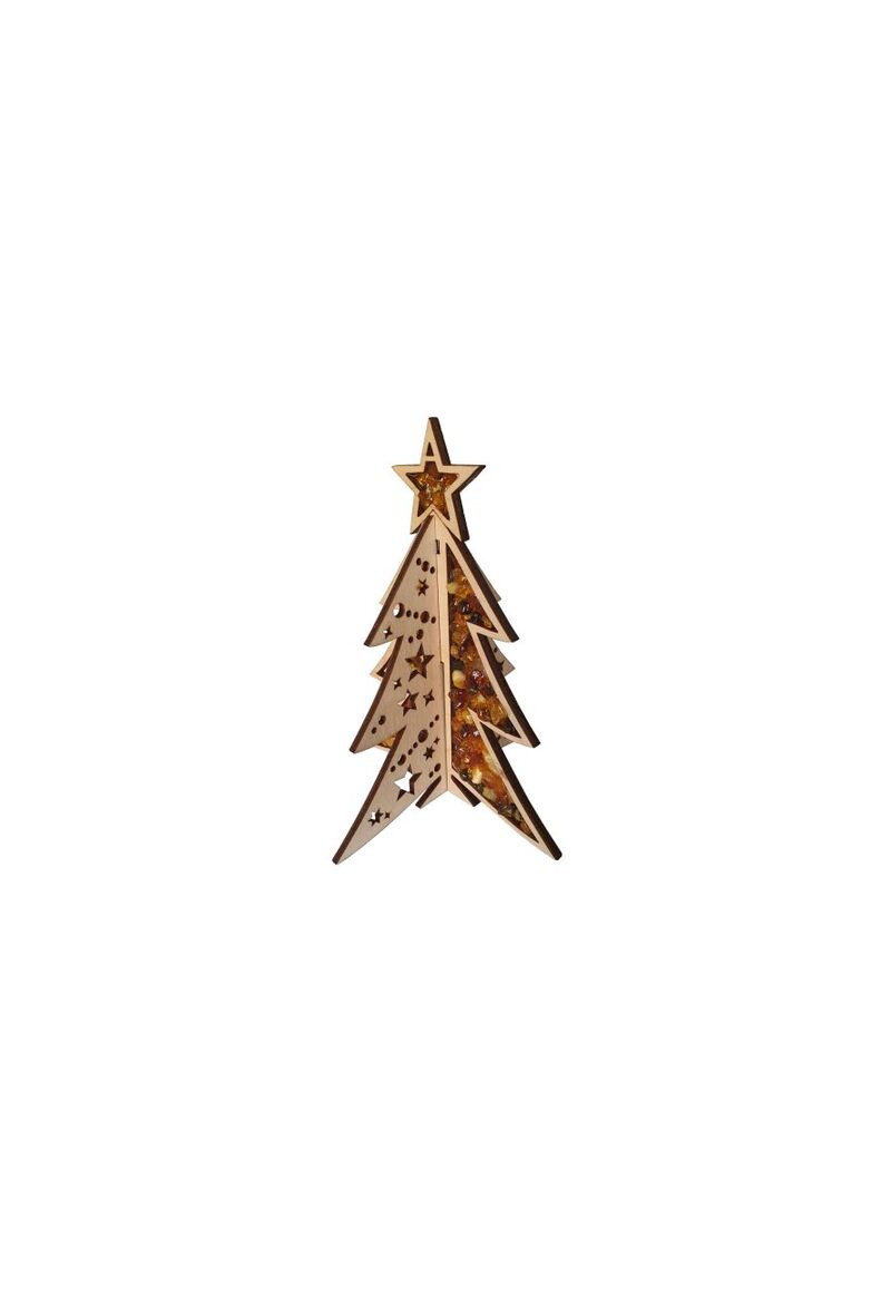 Wholesaler OPALOOK FRANCE - Birch and amber fir decoration, 13.5x11 cm - FLV9