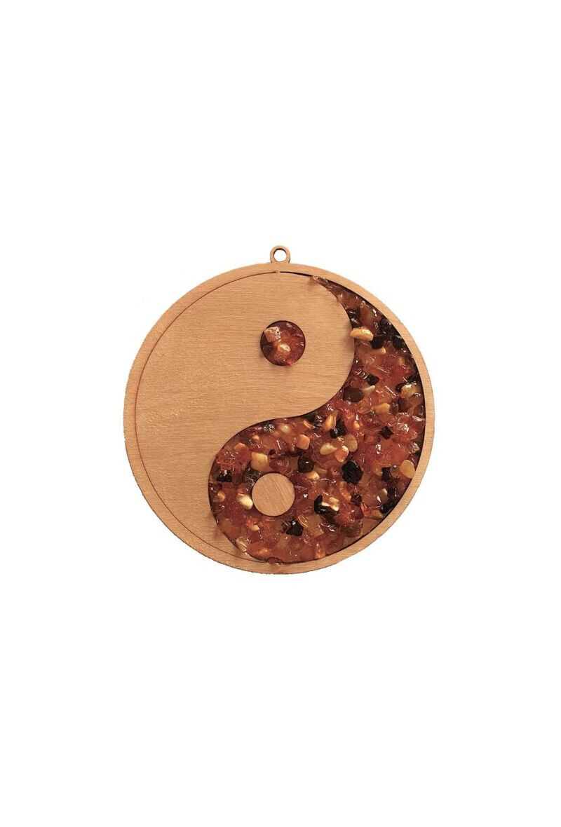 Großhändler OPALOOK FRANCE - Yin und Yang Plaque und Dekoration in Birke und Bernstein, 11 cm - Flv11