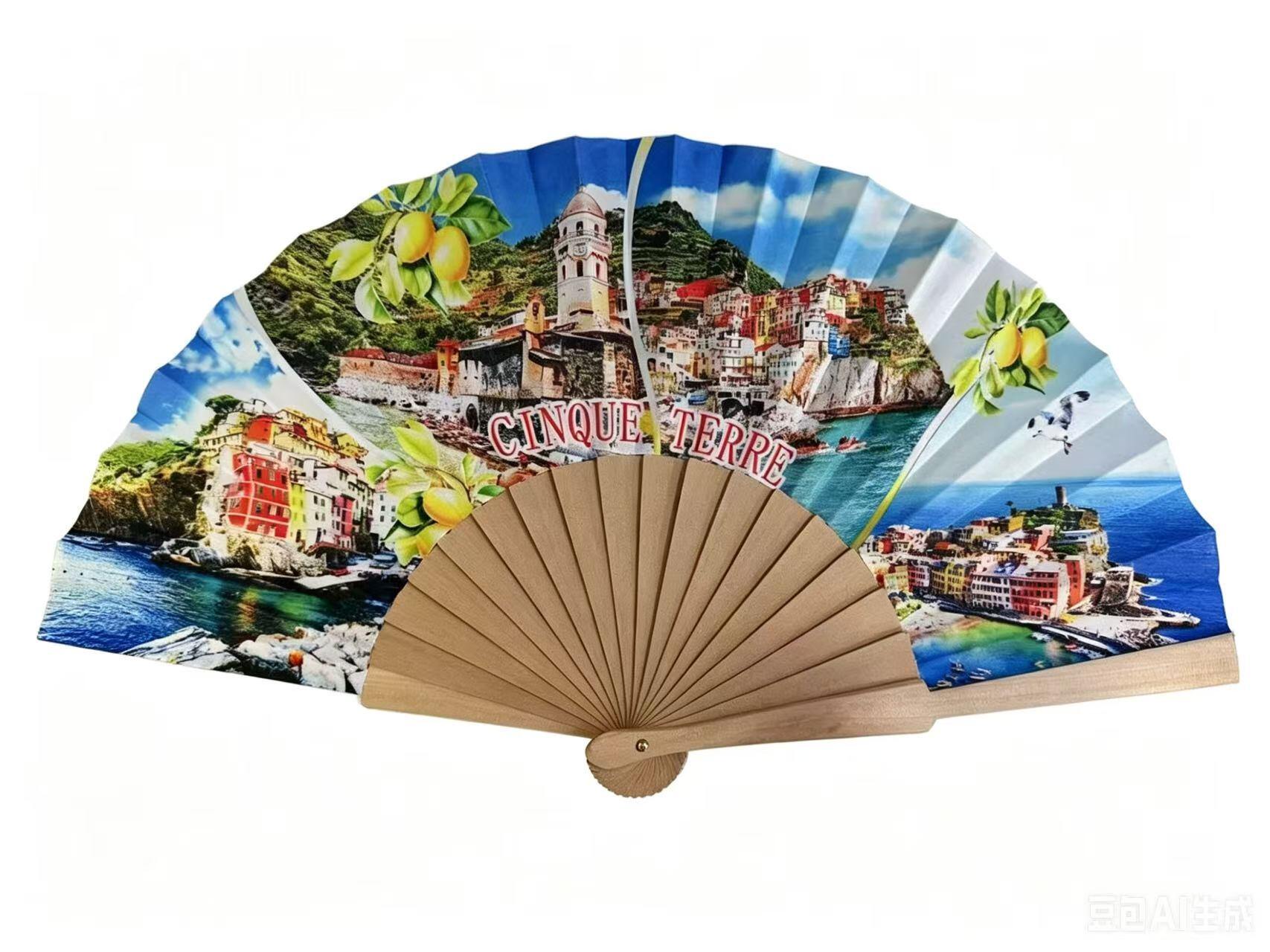 Wholesaler Sissi Accessori - WOODEN FAN WITH POLYESTER FABRIC