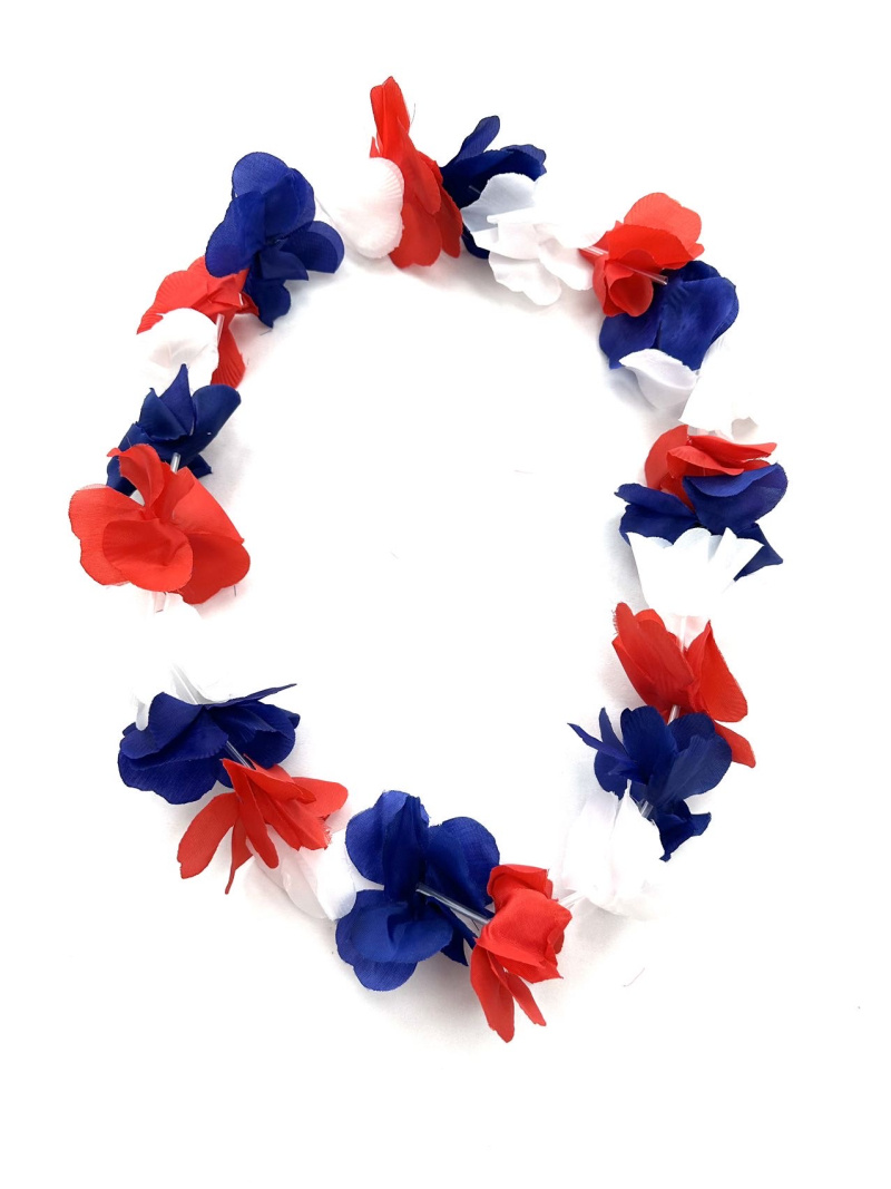 Wholesaler Snow Rose - Flower Necklace France Blue White Red