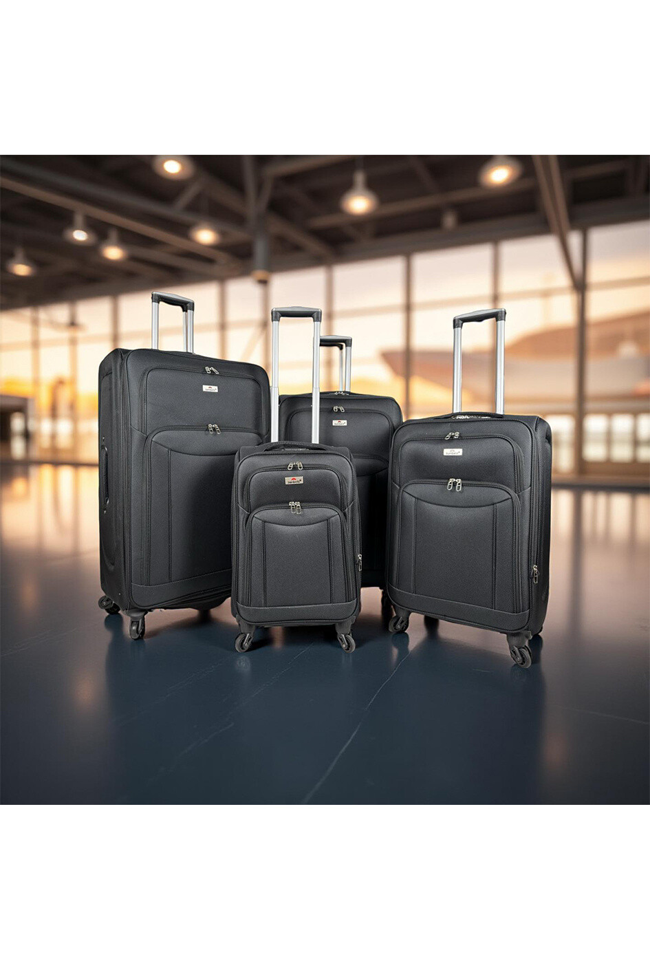 Großhändler Sunbelt® - Escape (Sunbelt®), ein Set von 4 Stretch Nylon Bellows Koffer. (9774) (n)