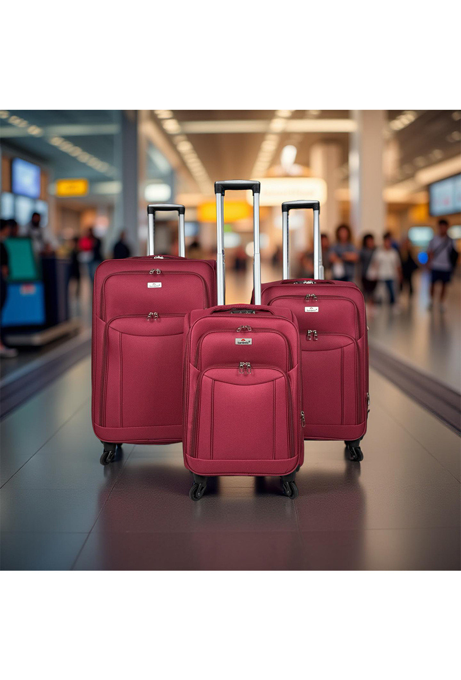 Wholesaler Sunbelt® - Escape (Sunbelt®), a set of 4 stretch nylon bellows suitcases. (9774) (n)