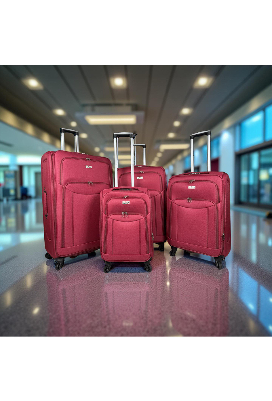 Wholesaler Sunbelt® - Escape (Sunbelt®), a set of 4 stretch nylon bellows suitcases. (9774) (n)