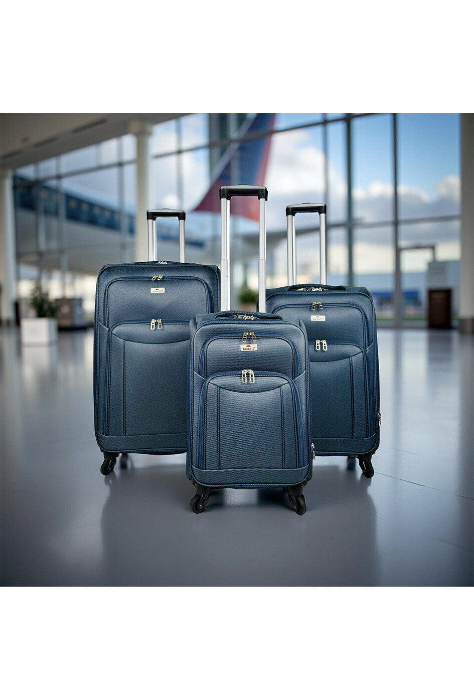 Grossiste Sunbelt® - ESCAPE (SUNBELT®), lot de 3 valises à soufflet extensible en nylon. (9774) (B)