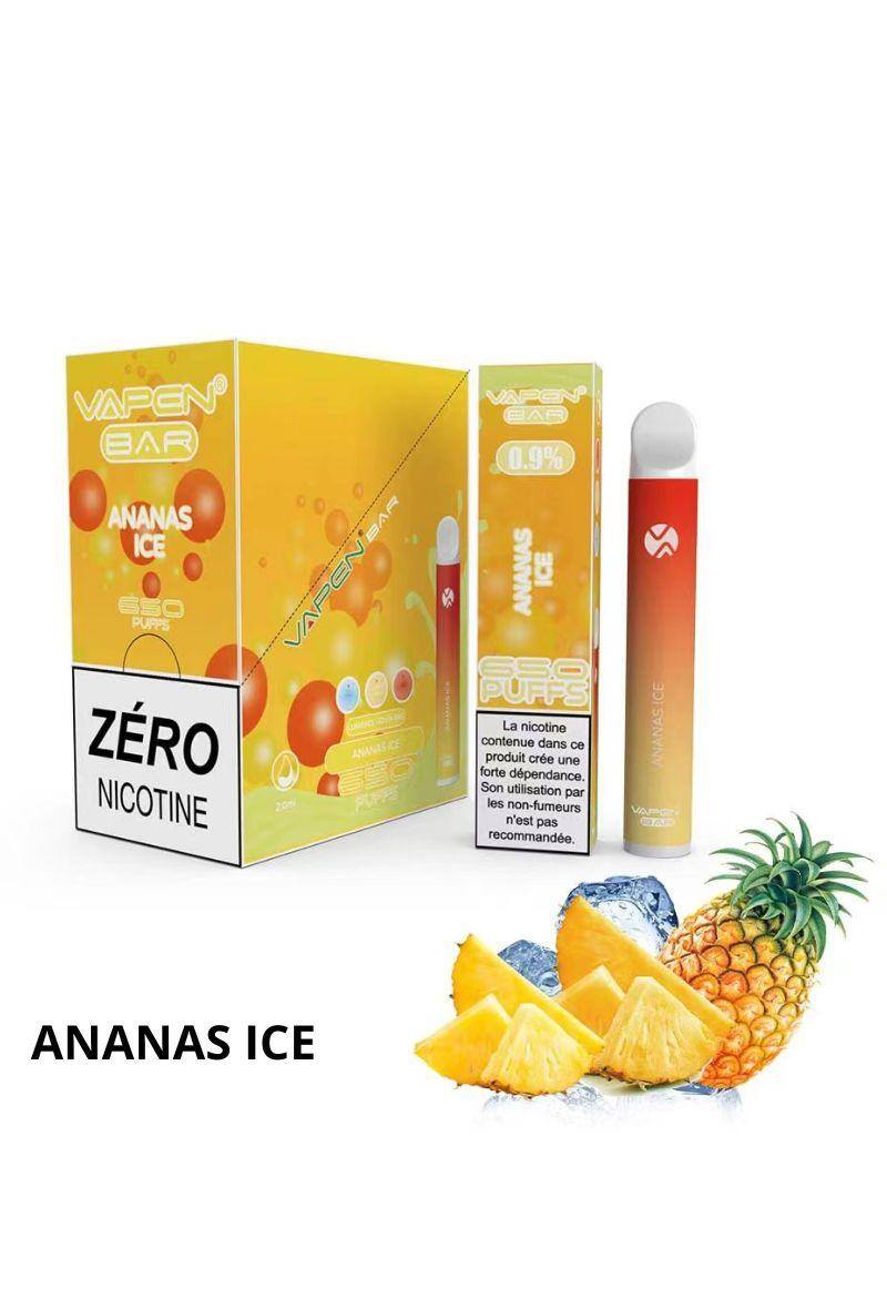 Grossiste VAPEN - 650 PUFF 0% NICOTINE ANANAS