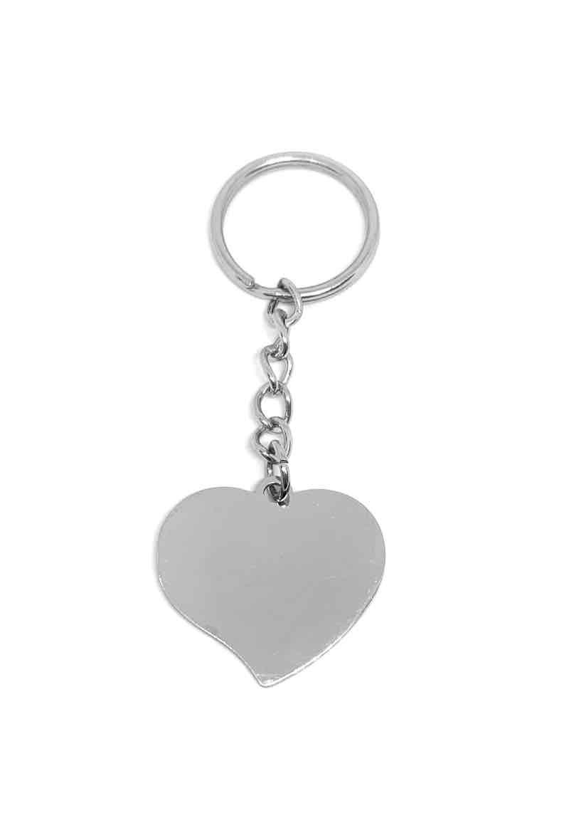Wholesaler Z. Emilie - Heart steel key ring ro engrave