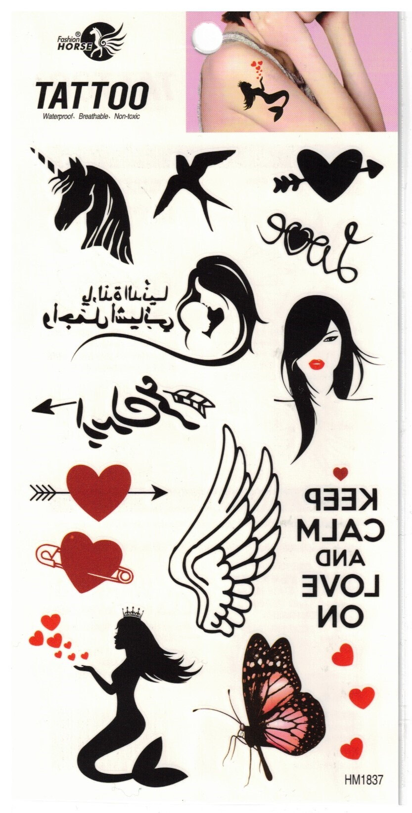 Großhändler Z. Emilie - Abwaschbares Tattoo