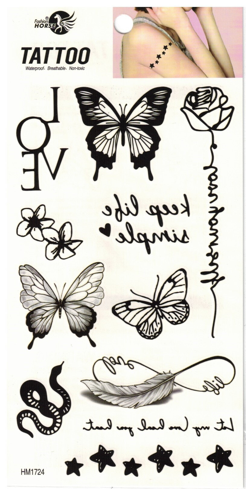 Großhändler Z. Emilie - Abwaschbares Tattoo