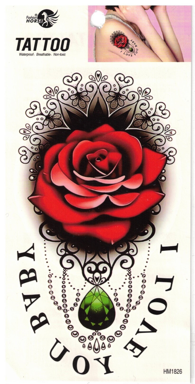 Großhändler Z. Emilie - Abwaschbares Tattoo