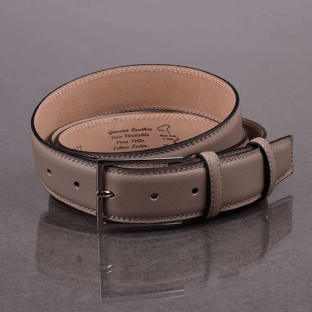 Großhändler A&E - J023 ITALIENISCHER LEDERGÜRTEL IN TAUPE