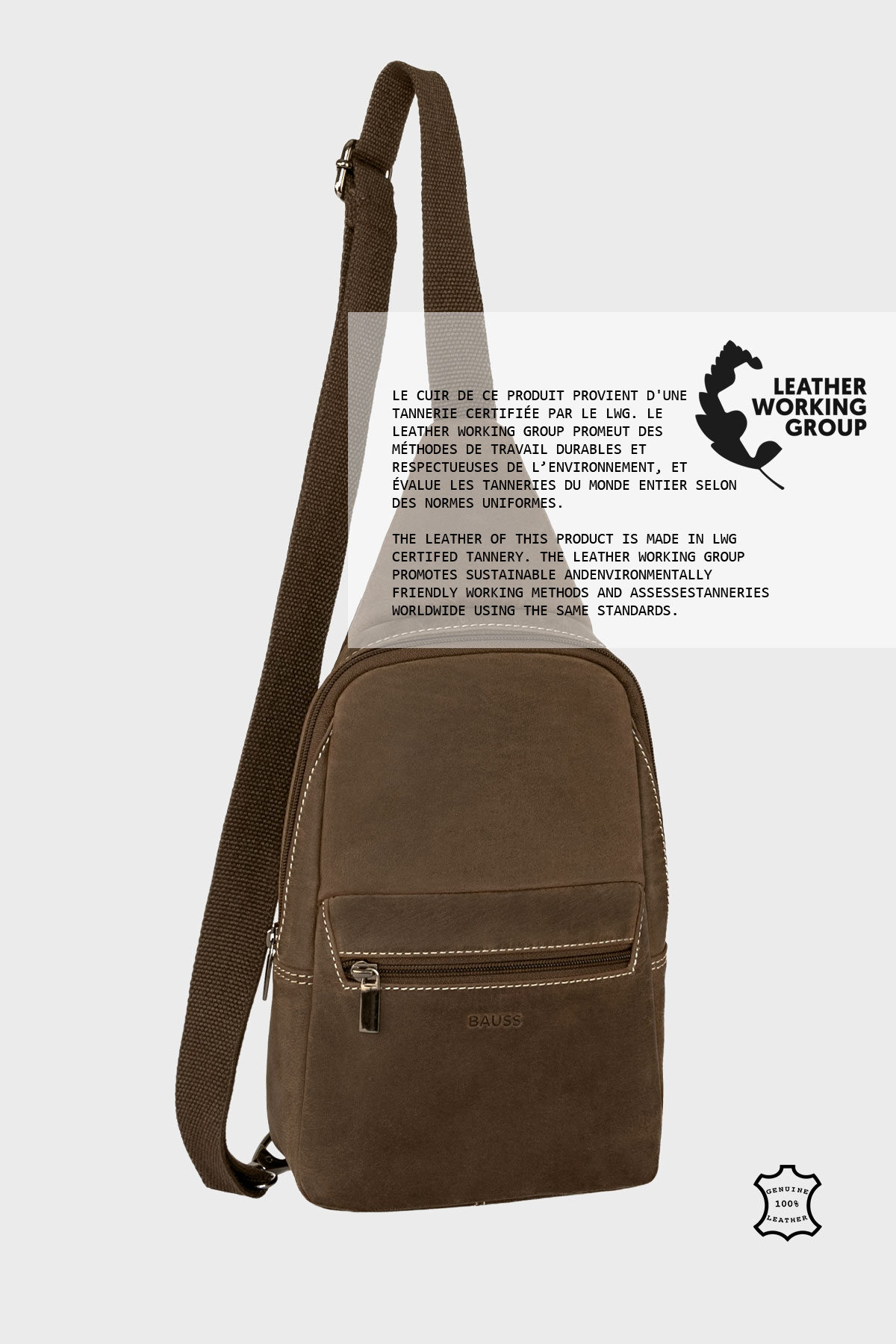 Wholesaler A&E - B904AV BAUSS® Leather Single-Strap Backpack Holster Bag