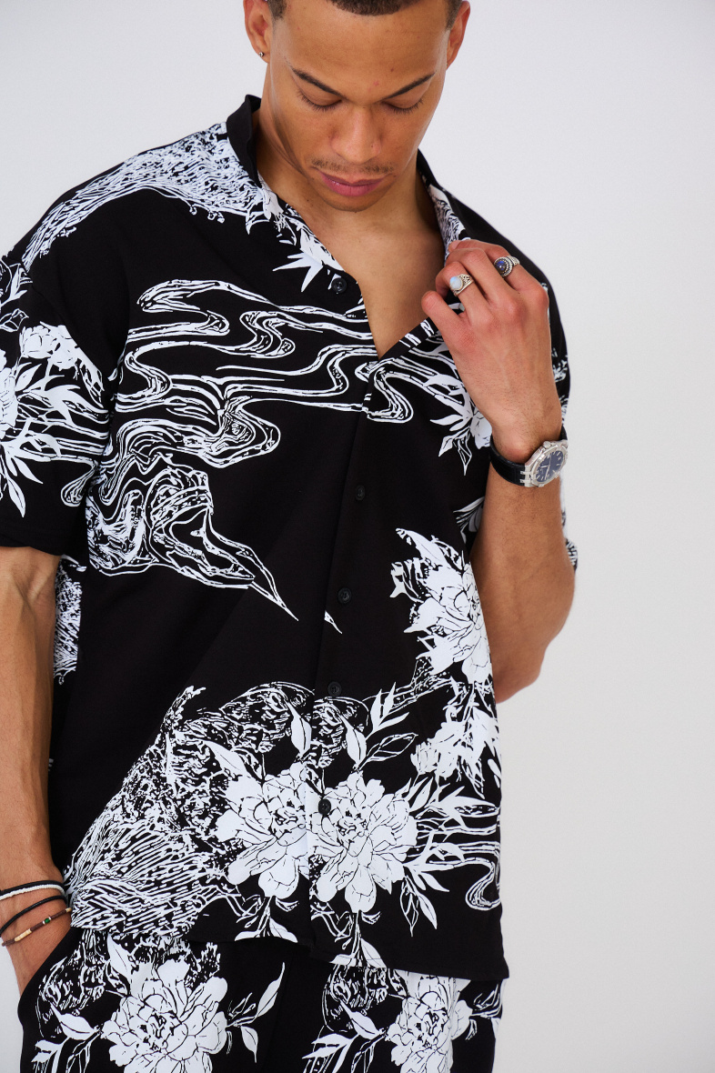 Grossiste Aarhon - ENSEMBLE CHEMISE SHORT ALL OVER PRINTING