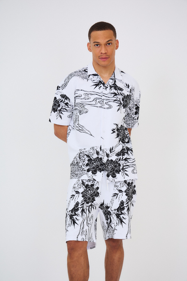 Grossiste Aarhon - ENSEMBLE CHEMISE SHORT ALL OVER PRINTING
