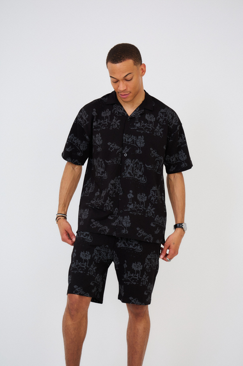 Grossiste Aarhon - Ensemble Chemise Short imprimé