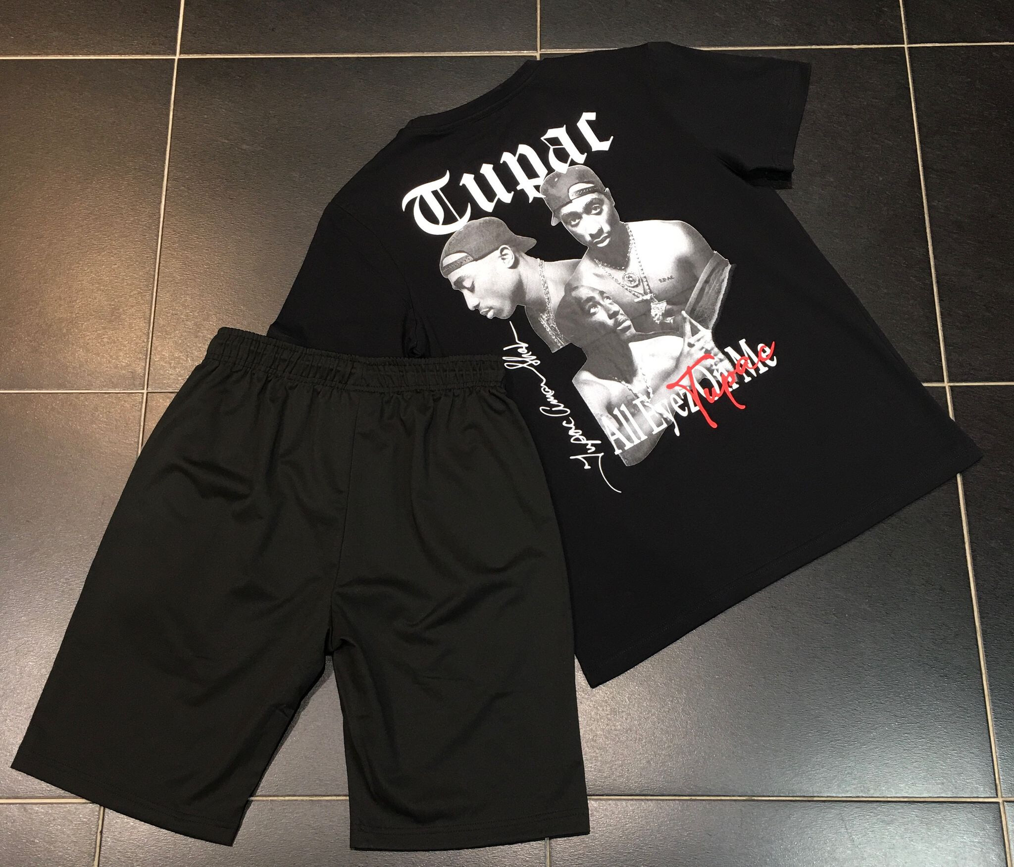 Wholesaler Aarhon - Tupac printed shorts t-shirt