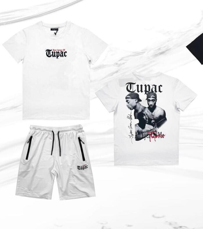 Grossiste Aarhon - Ensemble T-shirt Short Imprimé TUPAC