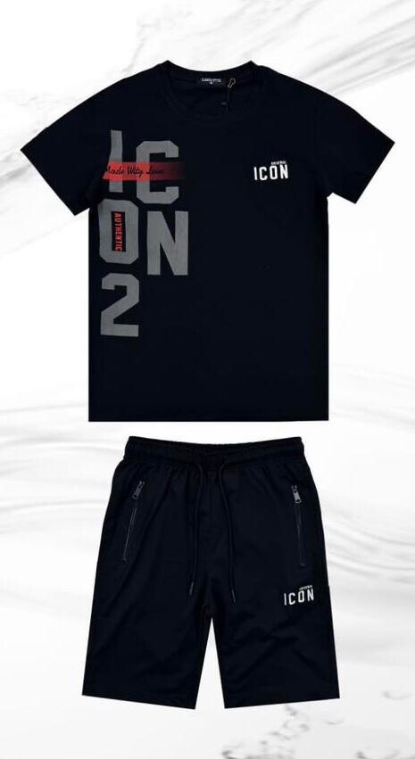 Wholesaler Aarhon - Icon printed short t-shirt set