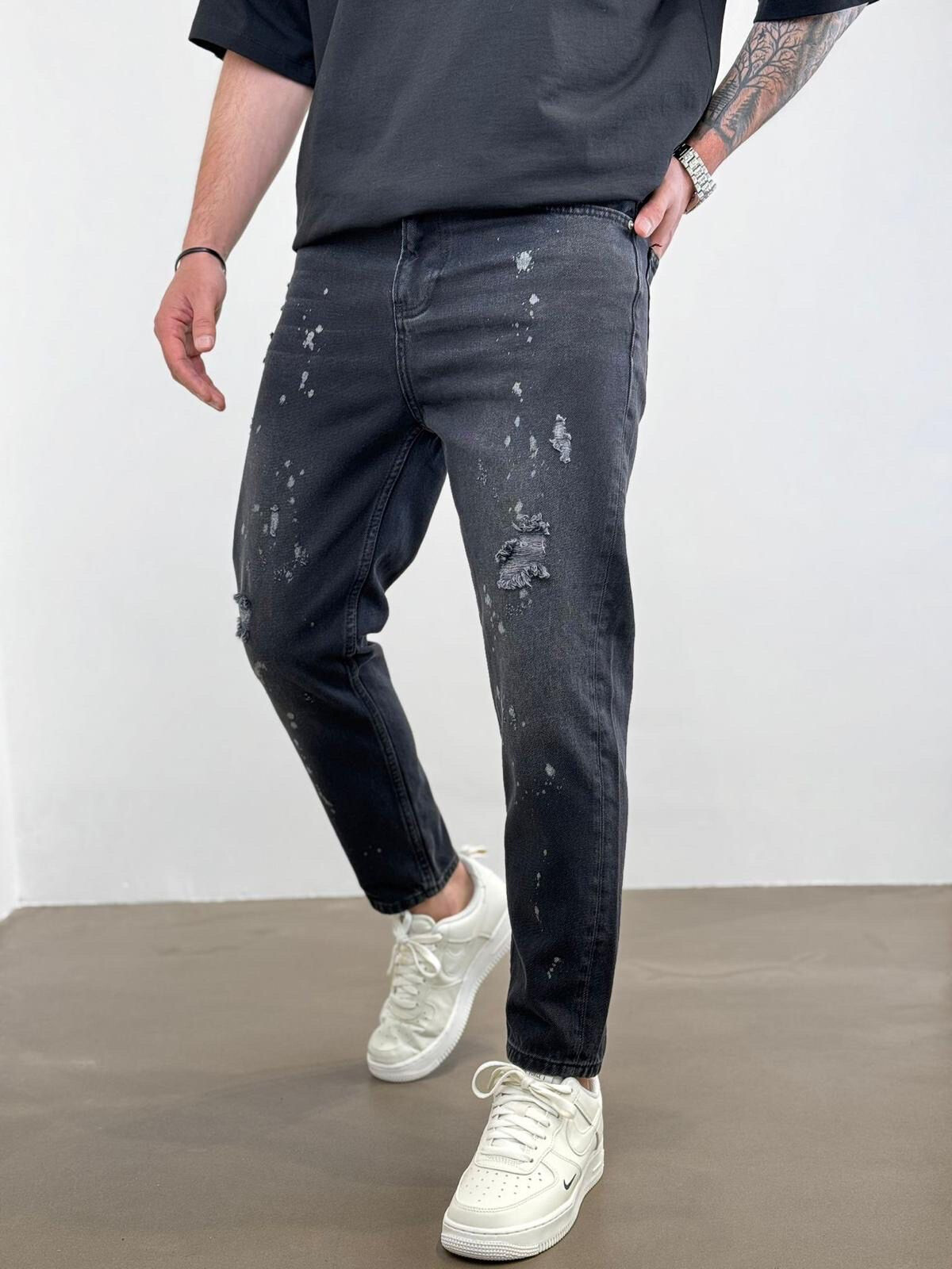 Grossista Aarhon - Jeans patchwork tagliati dritti