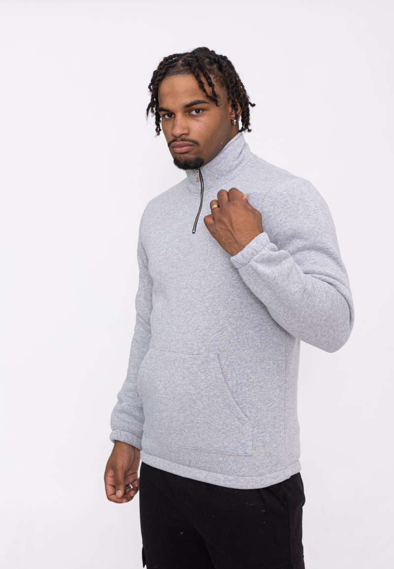 Wholesaler Aarhon - Fleece sweatshirt with zipped trucker collar